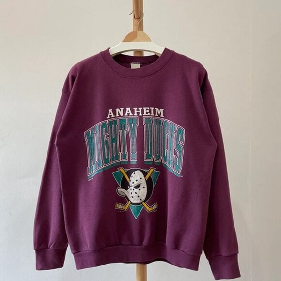 Vintage 90s Anaheim Mighty Ducks Crewneck Sweatshirt, Mighty Ducks Shirt Tee - Picture 1 of 2